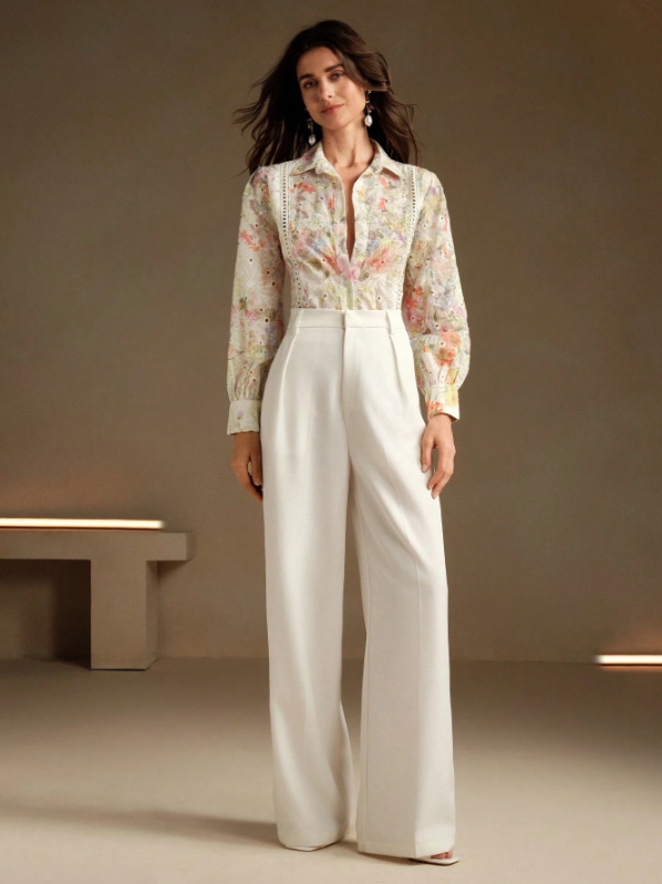 Relaxed wide leg pants styled for comfortable outfit 